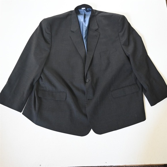 GS 56 Portly Gray Stretch‎ Wool Mens Blazer Suit Jacket Sport Coat